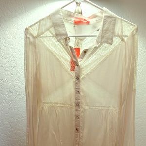 Country girl white lace long top